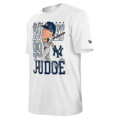 Men's New Era Aaron Judge White New York Yankees Caricature T-Shirt