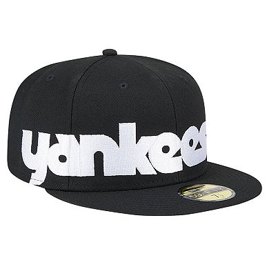 Men's New Era Black New York Yankees Checkered Undervisor 59FIFTY Fitted Hat