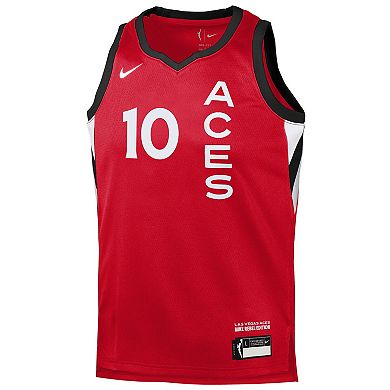 Youth Nike Kelsey Plum Red Las Vegas Aces Rebel Edition Player Jersey