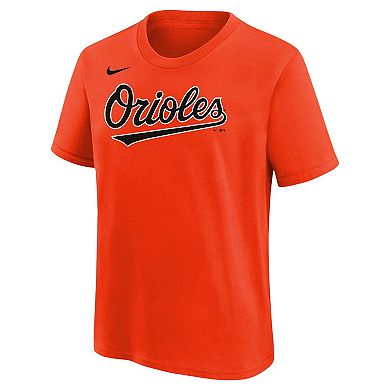 Youth Nike Jackson Holliday Orange Baltimore Orioles Name & Number T-Shirt