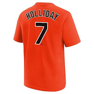 Youth Nike Jackson Holliday Orange Baltimore Orioles Name & Number T-Shirt