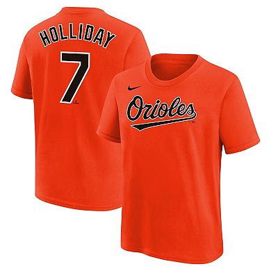 Youth Nike Jackson Holliday Orange Baltimore Orioles Name & Number T-Shirt