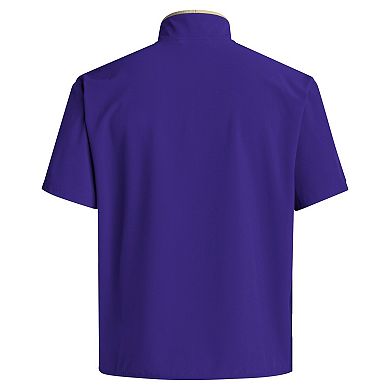 Men's adidas Purple Washington Huskies Coaches Sideline Half-Zip Short Sleeve Jacket