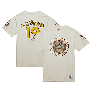 Men's Mitchell & Ness Tony Gwynn Cream San Diego Padres Legends Photo Real T-Shirt