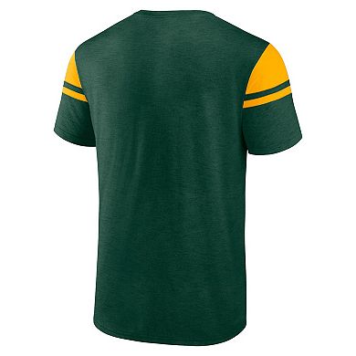 Men's Fanatics Green Green Bay Packers Old School Play Slub T-Shirt