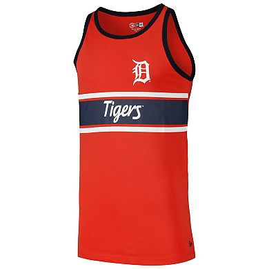 Men's New Era Orange Detroit Tigers Jersey Ringer Tank Top