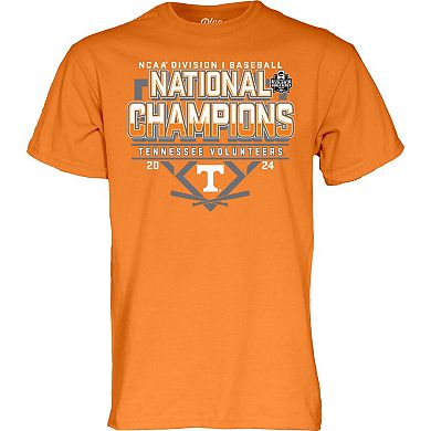 Men's Blue 84 Tennessee Orange Tennessee Volunteers 2024 NCAA Men's Baseball College World Series Champions Schedule T-Shirt