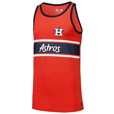 Men's New Era Orange Houston Astros Jersey Ringer Tank Top