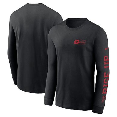 Men's Nike Black Atlanta Falcons All Out Long Sleeve T-Shirt