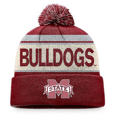 Men's Top of the World Maroon Mississippi State Bulldogs Prime Cuffed Knit Hat with Pom