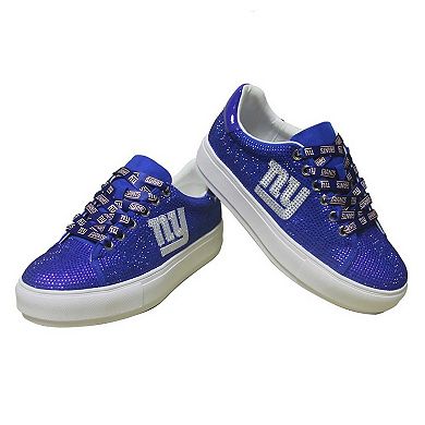 Women's Cuce Royal New York Giants Team Color Crystal Sneakers