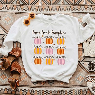 Farm Fresh Pumpkins Chart Youth Graphic Sweatshirt