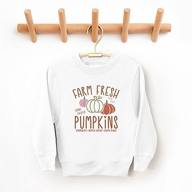 Colorful Farm Fresh Pumpkins Youth Graphic Sweatshirt