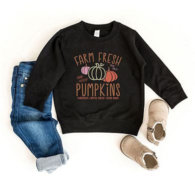 Colorful Farm Fresh Pumpkins Toddler Graphic Sweatshirt