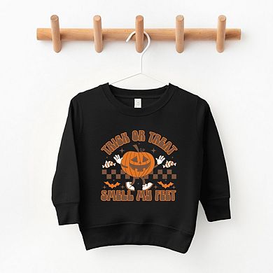 Smell My Feet Checkered Toddler Graphic Sweatshirt