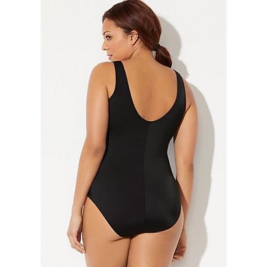 Swimsuits For All Women's Plus Size Chlorine Resistant Tank One Piece Swimsuit