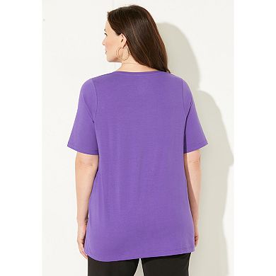 Catherines Women's Plus Size Suprema Pintuck Tee