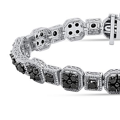 Sterling Silver 5 Carat T.W. Black Diamond Bracelet