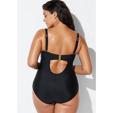 Swimsuits For All Women's Plus Size Ruched Underwire One Piece Swimsuit