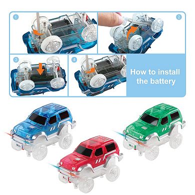 Picassotiles 3 Pack Cars For Magnet Race Track Building Sets