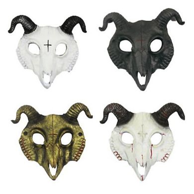 Goat Mask Halloween Costume Party Animal Head Mask Ram Horn Head Mask