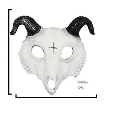 Goat Mask Halloween Costume Party Animal Head Mask Ram Horn Head Mask