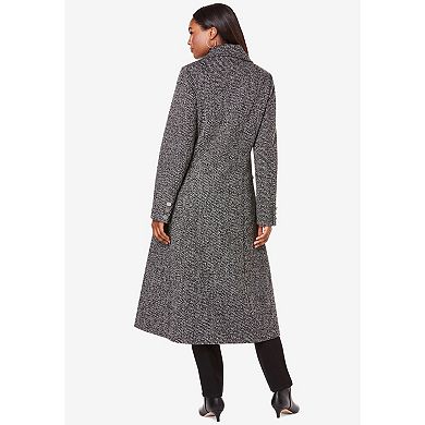 Roaman's Women's Plus Size Long Tweed Coat