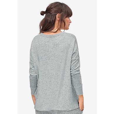 Ellos Women's Plus Size Marled Boxy Lounge Top