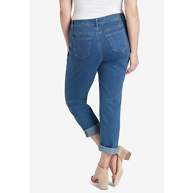 Roaman's Women's Plus Size Invisible Stretch Iconic Boyfriend Jean