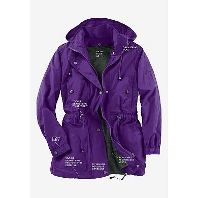 Woman Within Women's Plus Size Fleece-lined Taslon Anorak