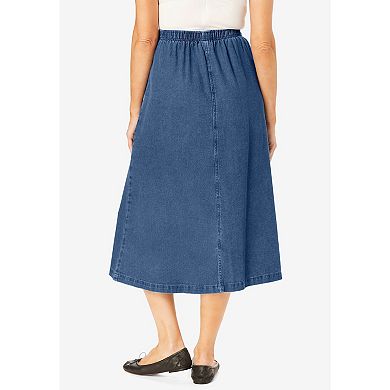 Woman Within Women's Plus Size 7-day Mockfly Skirt