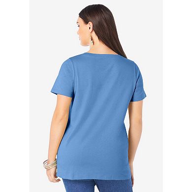 Roaman's Women's Plus Size Crewneck Ultimate Tee