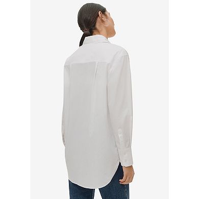 Ellos Women's Plus Size Oversized Shirt With Chest Pocket