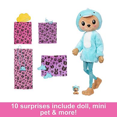 Barbie® Cutie Reveal Costume Teddy Bear as Dolphin Doll & Accessories with 10 Surprises