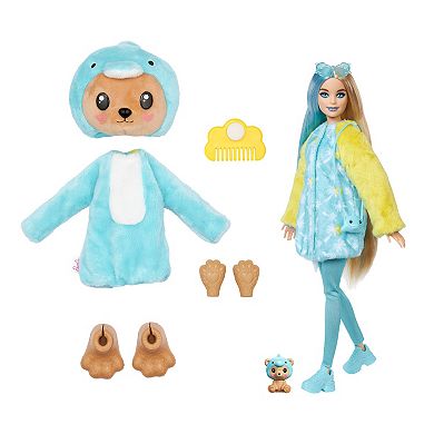 Barbie?? Cutie Reveal Costume Teddy Bear as Dolphin Doll & Accessories with 10 Surprises