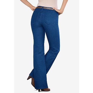 Roaman's Women's Plus Size Petite Invisible Stretch Iconic Bootcut Jean