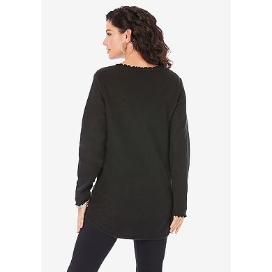 Roaman's Women's Plus Size Sherpa Fleece Tunic