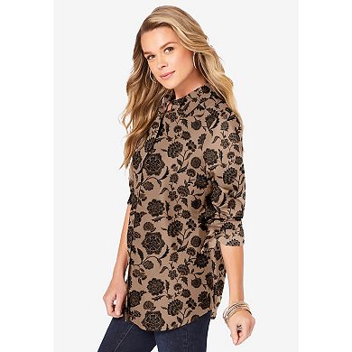 Roaman's Women's Plus Size Long-sleeve Kate Big Shirt