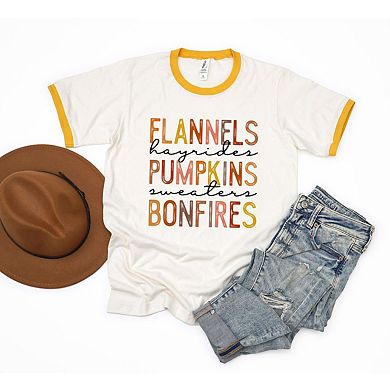 Flannels, Hayrides, Pumpkins Ringer Tee