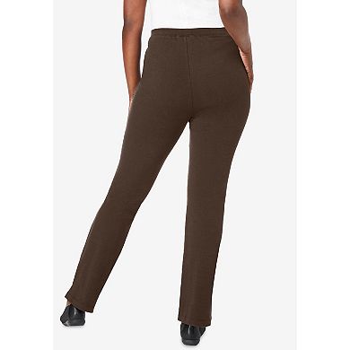 Jessica London Women's Plus Size Everyday Stretch Cotton Straight Leg