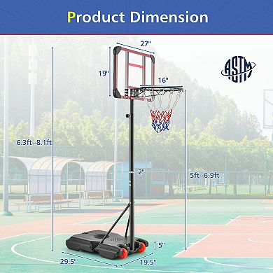 Basketball Hoop Stand 5 Feet-6.8 Feet Height Adjustable