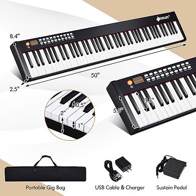 88-key Portable Full-size Semi-weighted Digital Piano Keyboard