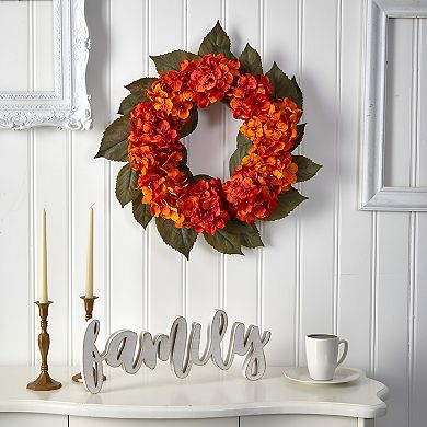 20" Autumn Hydrangea Artificial Wreath