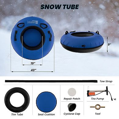 40" Inflatable Snow Sled For Kids And Adults