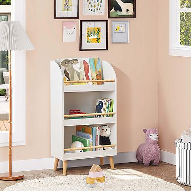 LuxenHome Children's Multi-functional 3-shelf Bookcase Toy Storage Bin