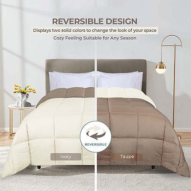 SUPERIOR Brushed Microfiber Reversible Down Alternative Comforter