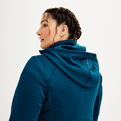 Plus Size Tek Gear® Hooded Mixed-Media Jacket