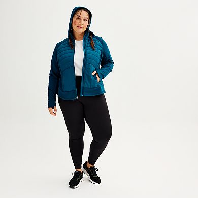 Plus Size Tek Gear® Hooded Mixed-Media Jacket