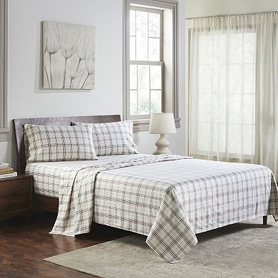 SUPERIOR Plaid Flannel Cotton Deep Pocket Sheet Set