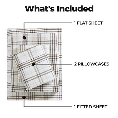 SUPERIOR Plaid Flannel Cotton Deep Pocket Sheet Set